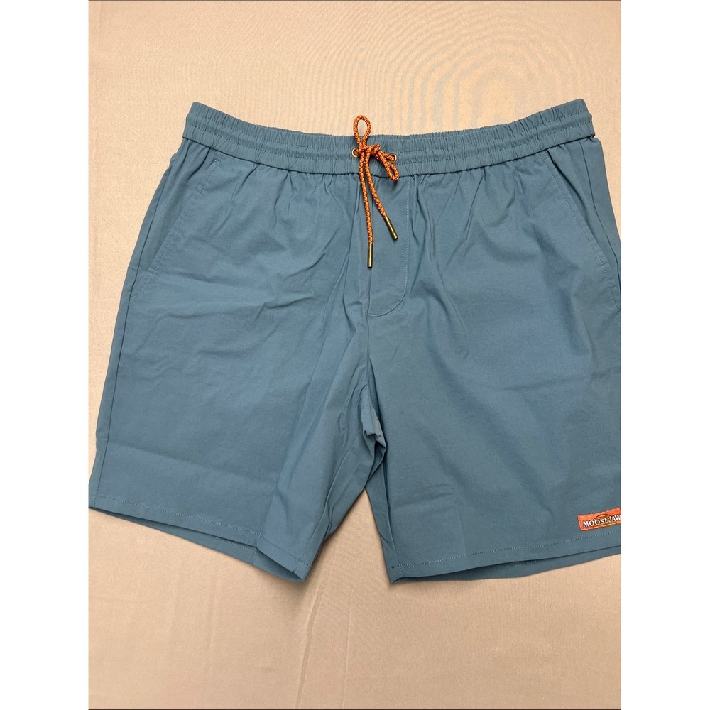 Moosejaw Men's Teal Swim Trunks with Orange Drawcord